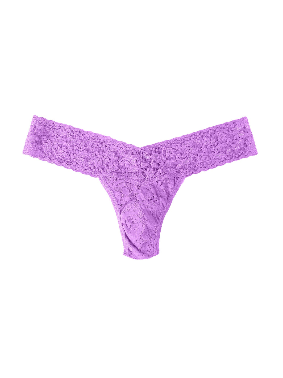 Candied Violet Signature Lace® Low Rise Thong - Front Flat Lay | Hanky Panky