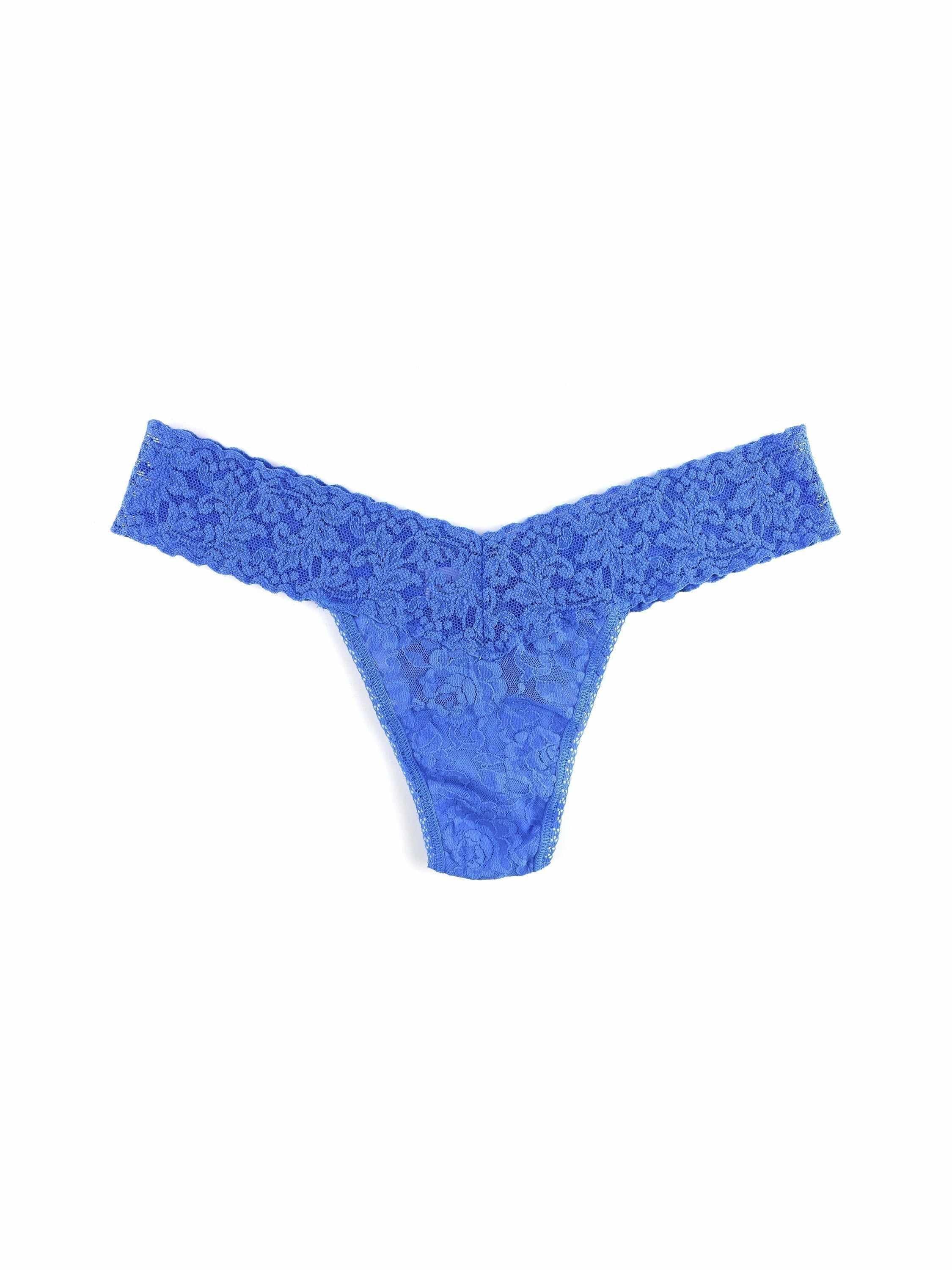 4911® Signature Lace® Low Rise Thong Sea Blue | Hanky Panky