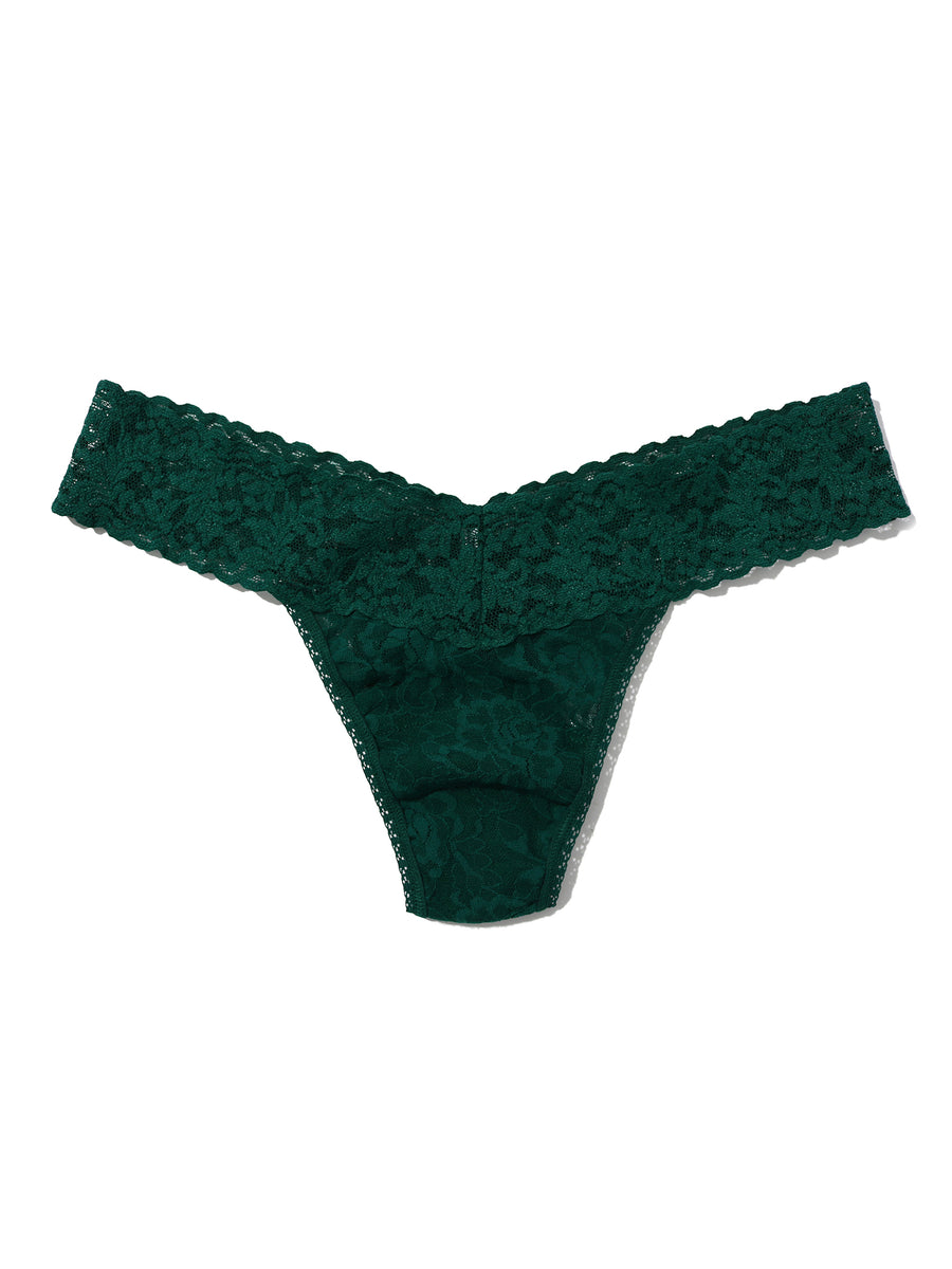 Signature Lace® Low Rise Thong Spruce Green