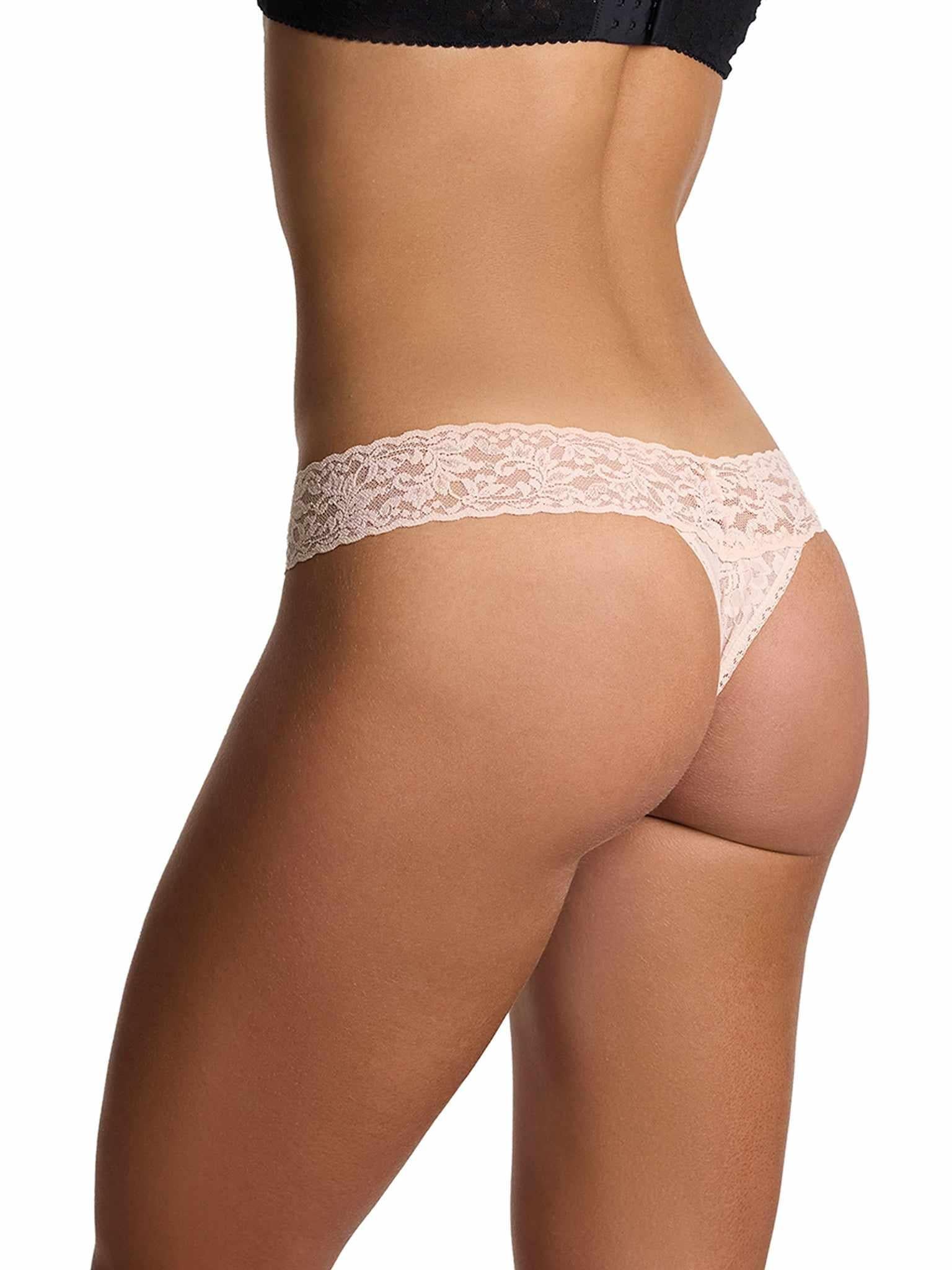 Vanilla Signature Lace® Low Rise Thong - Side Back Angle, low rise lace thong | Hanky Panky