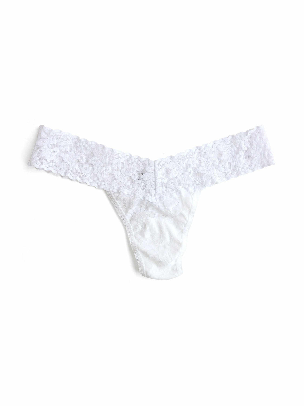 Signature Lace Low Rise Thong-WHITE-Hanky Panky