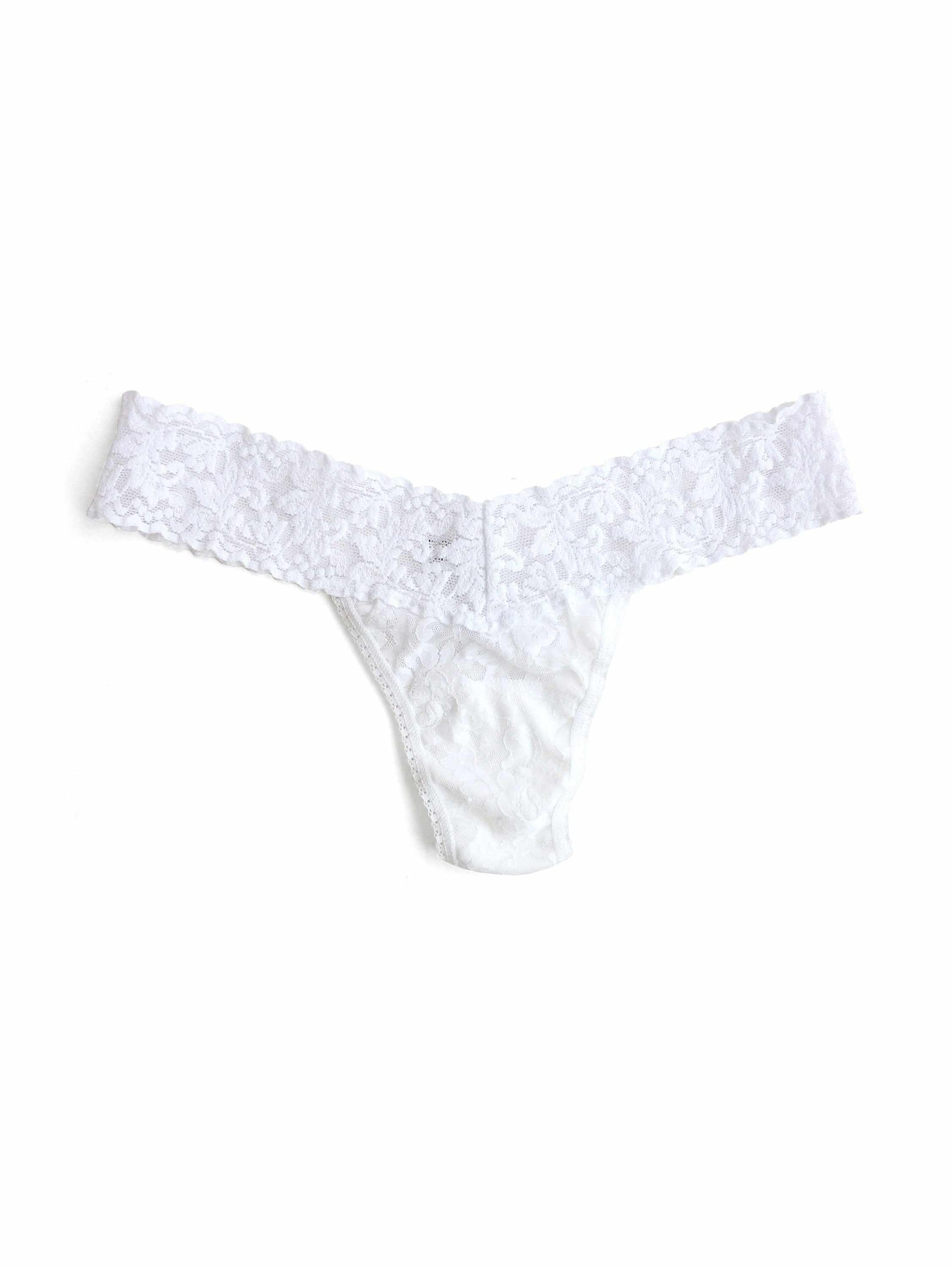 Signature Lace Low Rise Thong-WHITE-Hanky Panky