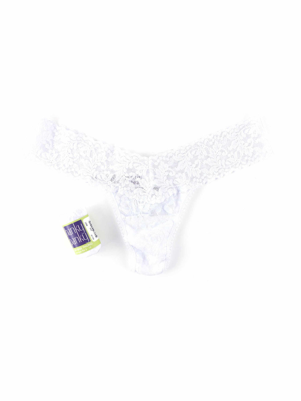 Signature Lace Low Rise Thong-WHITE-Hanky Panky