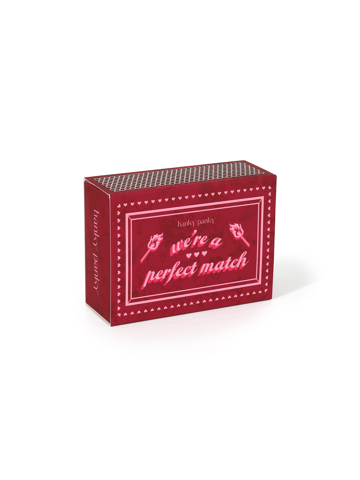 Hanky Panky "We're a Perfect Match" red matchbox gift packaging - Side Detail | Hanky Panky