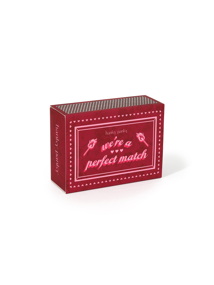 Hanky Panky "We're a Perfect Match" red matchbox gift packaging - Side Detail | Hanky Panky