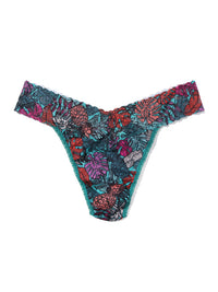 Signature Lace® Original Rise Printed Thong And Saxx Drop Temp Cooling Cotton Boxer Brief Fruity Palm - Aqua