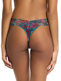 Signature Lace® Original Rise Printed Thong And Saxx Drop Temp Cooling Cotton Boxer Brief Fruity Palm - Aqua