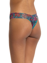 Signature Lace® Original Rise Printed Thong And Saxx Drop Temp Cooling Cotton Boxer Brief Fruity Palm - Aqua