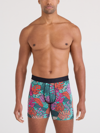 Signature Lace® Original Rise Printed Thong And Saxx Drop Temp Cooling Cotton Boxer Brief Fruity Palm - Aqua