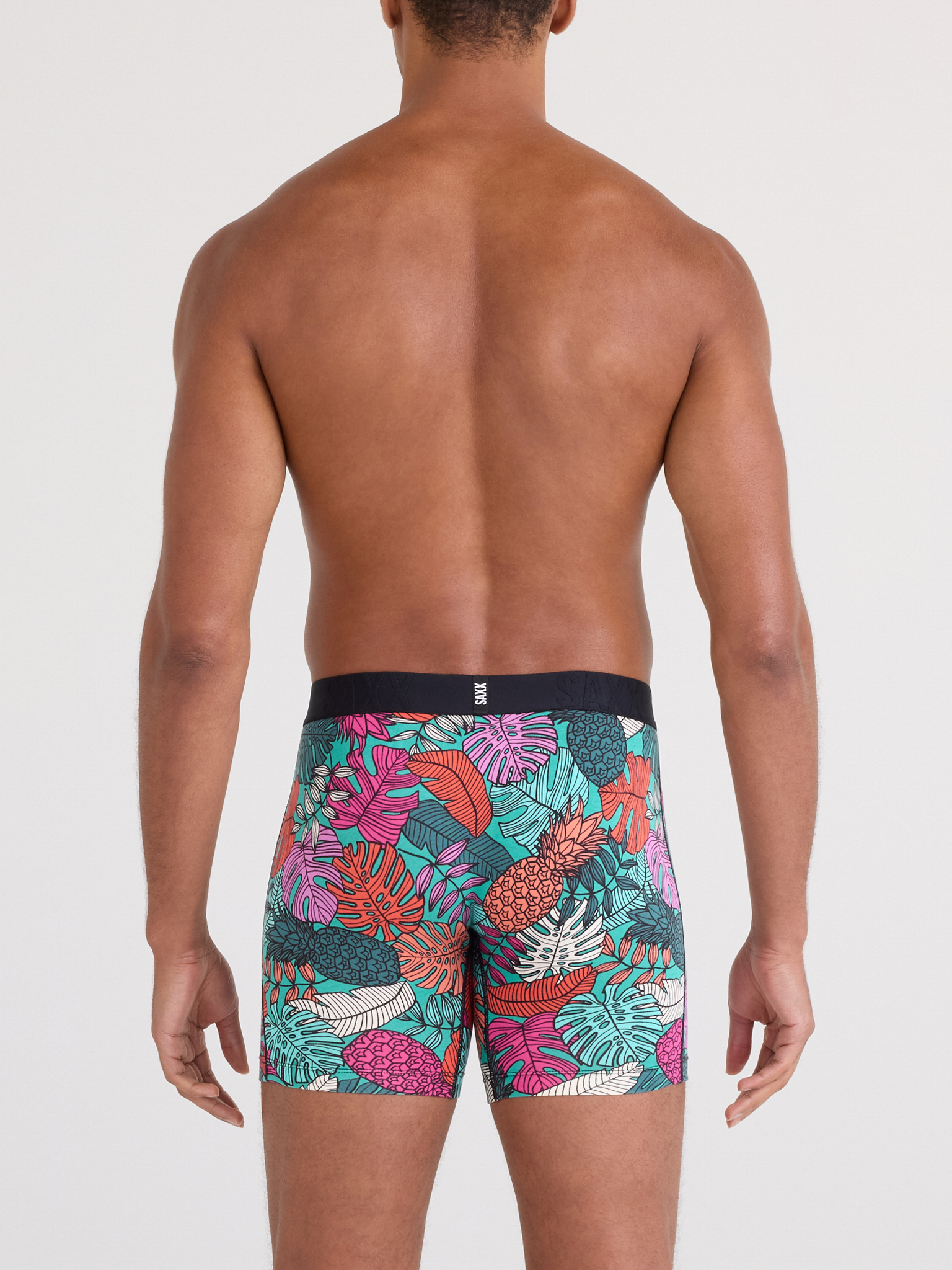Signature Lace® Original Rise Printed Thong And Saxx Drop Temp Cooling Cotton Boxer Brief Fruity Palm - Aqua
