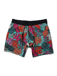 Signature Lace® Original Rise Printed Thong And Saxx Drop Temp Cooling Cotton Boxer Brief Fruity Palm - Aqua