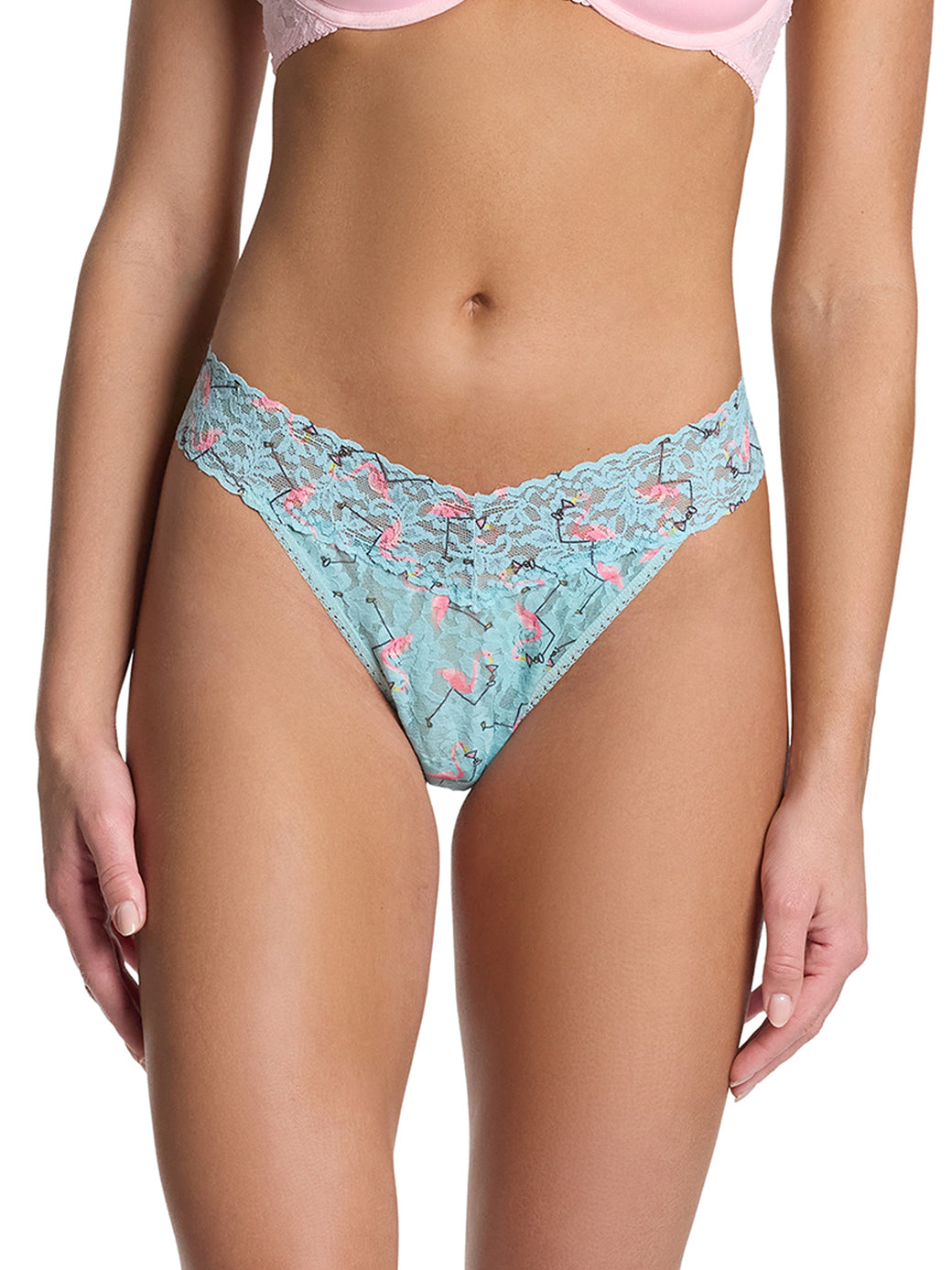 Signature Lace Original Rise Thong Spruce Green