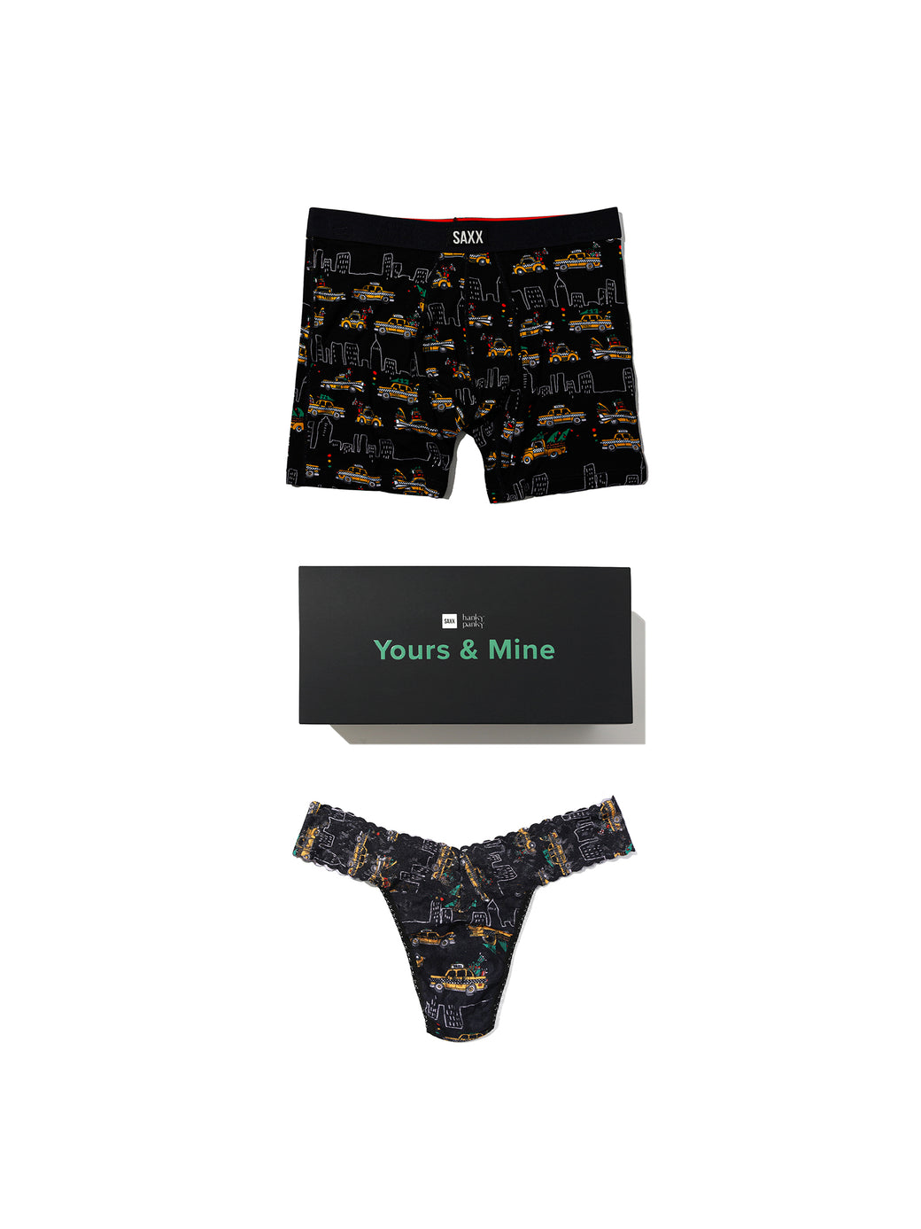 Signature Lace® Original Rise Thong And Saxx Super Soft Vibe Boxer Brief Hail The Holidays - Black Sale