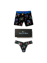 Signature Lace® Original Rise Thong And Saxx Super Soft Vibe Boxer Brief Island Holiday - Black Sale