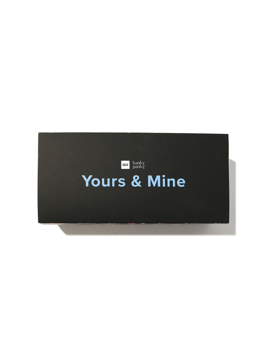 Hanky Panky x SAXX Yours & Mine couples gift box - black packaging, matching underwear set gift-ready presentation | Hanky Panky