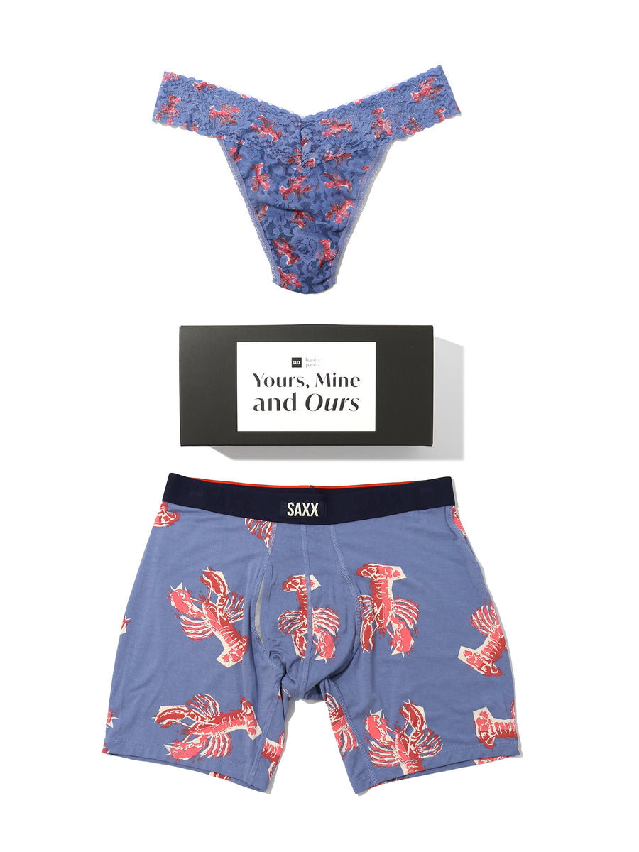 Signature Lace® Original Rise Thong And Saxx Super Soft Vibe Boxer Brief Lobster Boil