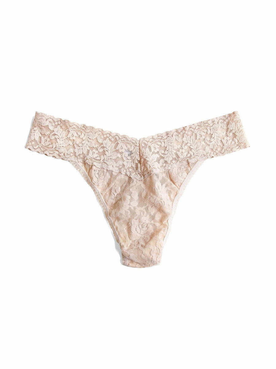 Chai Signature Lace Original Rise Thong - Flat Lay Back, V-Back Waistband & Floral Lace Detail | Hanky Panky