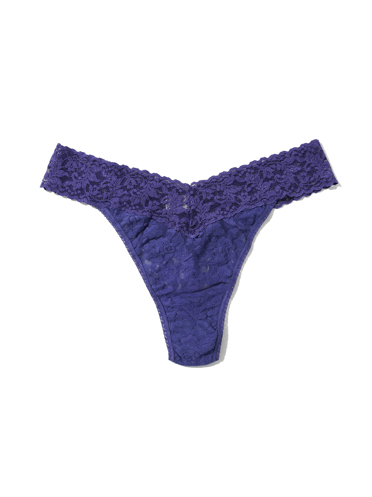 Signature Lace® Original Rise Thong Deep Sleep Blue - Flat Lay Detail | Hanky Panky
