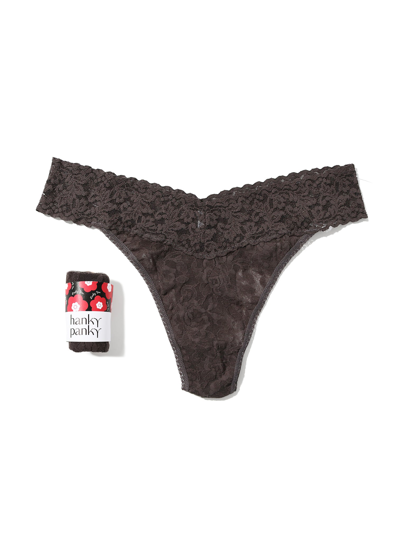 Signature Lace® Original Rise Thong Fortune Cookie Granite
