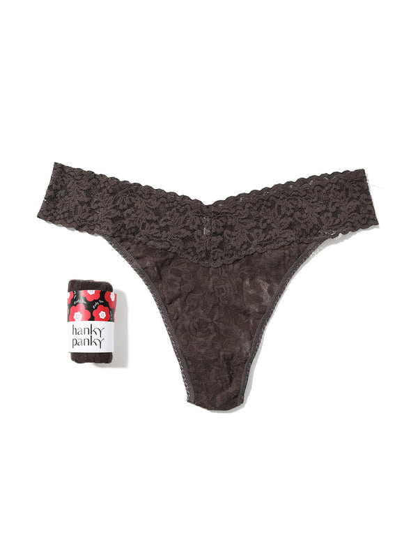 Signature Lace® Original Rise Thong Fortune Cookie Granite