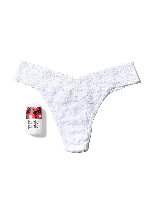 Signature Lace® Original Rise Thong Fortune Cookie White