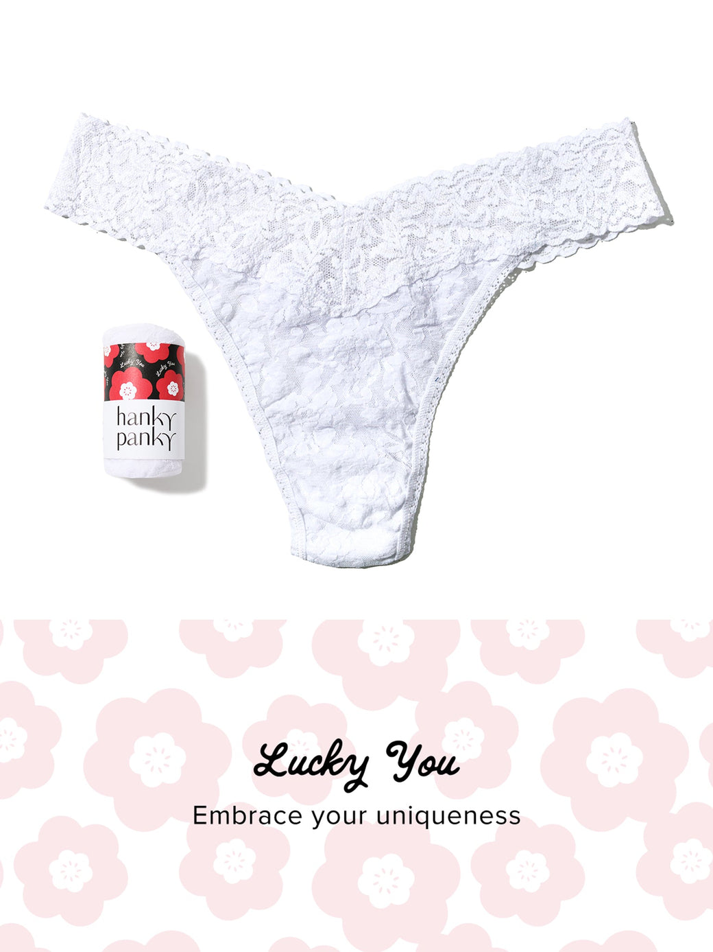 Signature Lace® Original Rise Thong Fortune Cookie White
