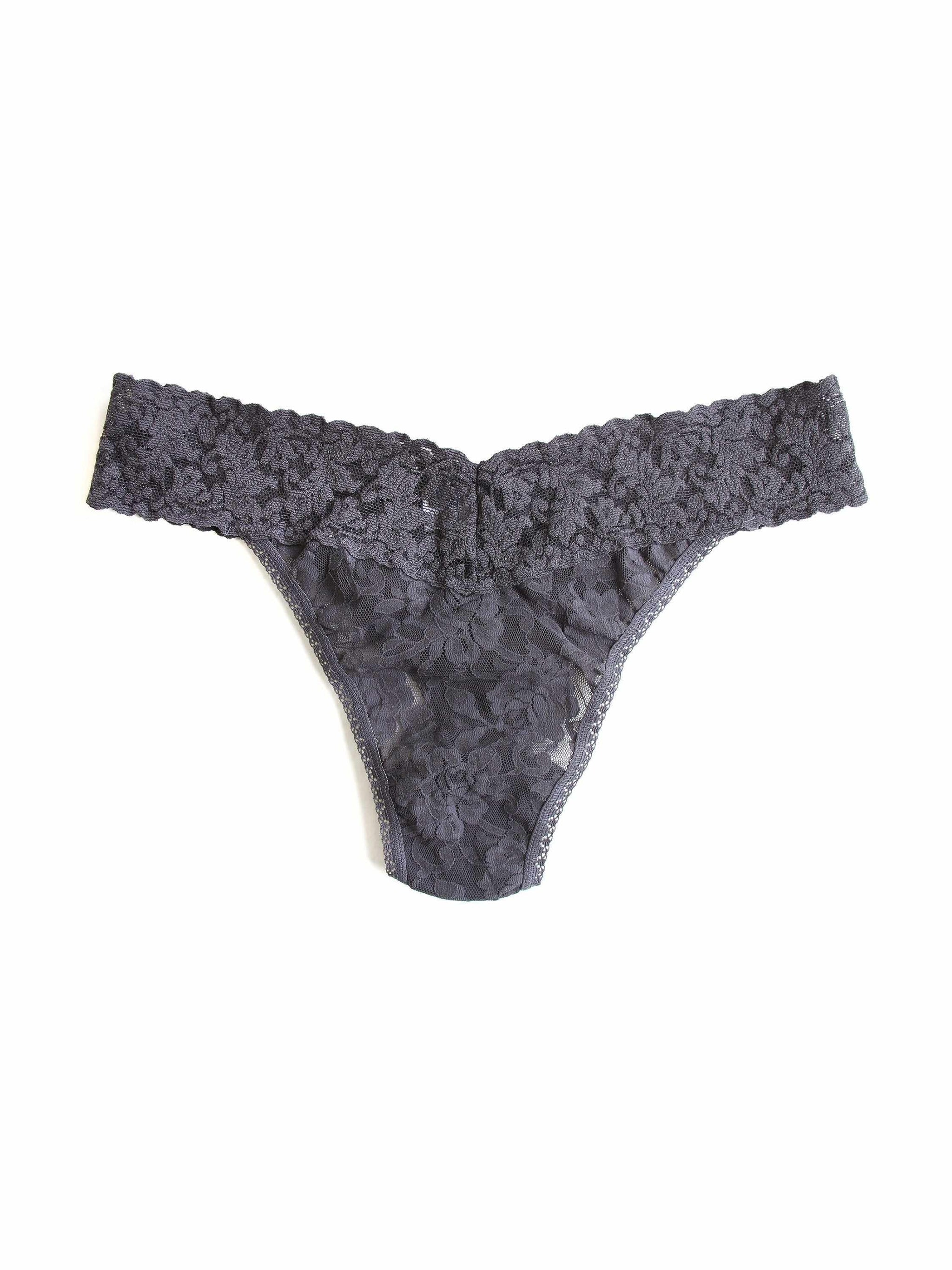 Signature Lace Original Rise Thong-GRANITE-Hanky Panky