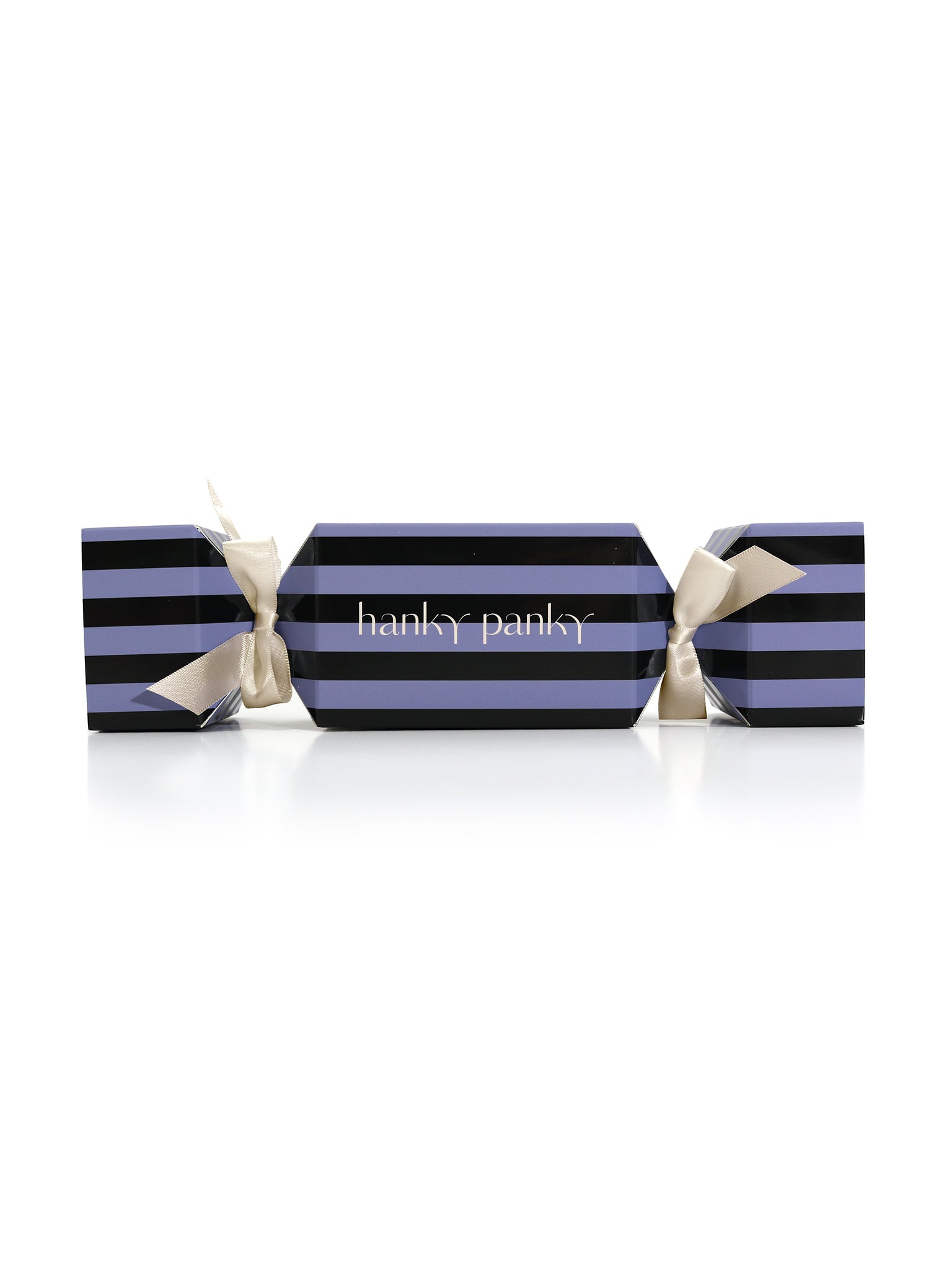 Signature Lace® Original Rise Thong Holiday Cracker - Blue Stripe Gift Box with Satin Bows | Hanky Panky