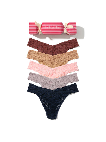 Signature Lace® Original Rise Thong Holiday 5 Pack Cracker Sale