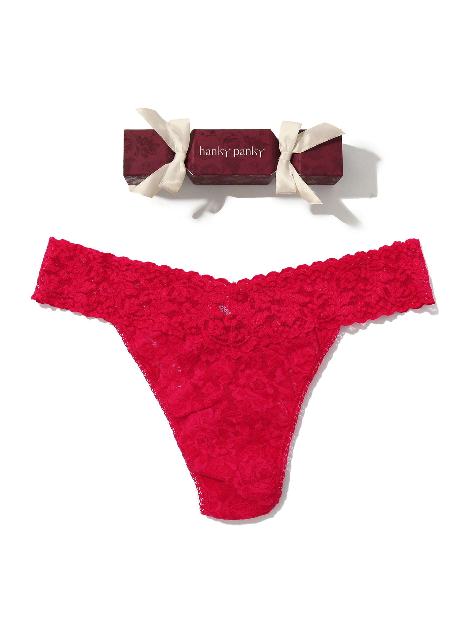 Signature Lace® Original Rise Thong Holiday Cracker Beet Juice Red