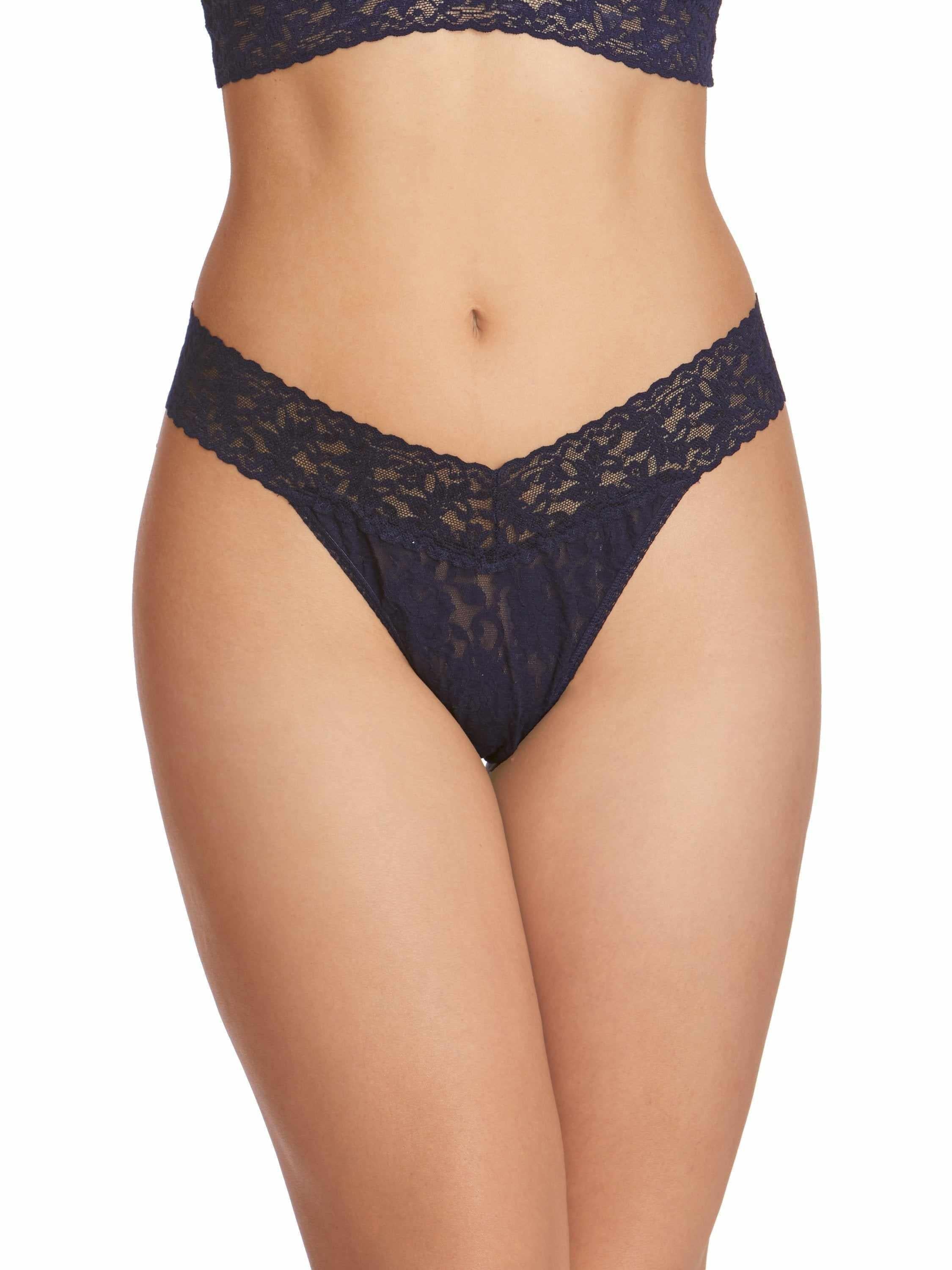 Signature Lace® Original Rise Thong Navy