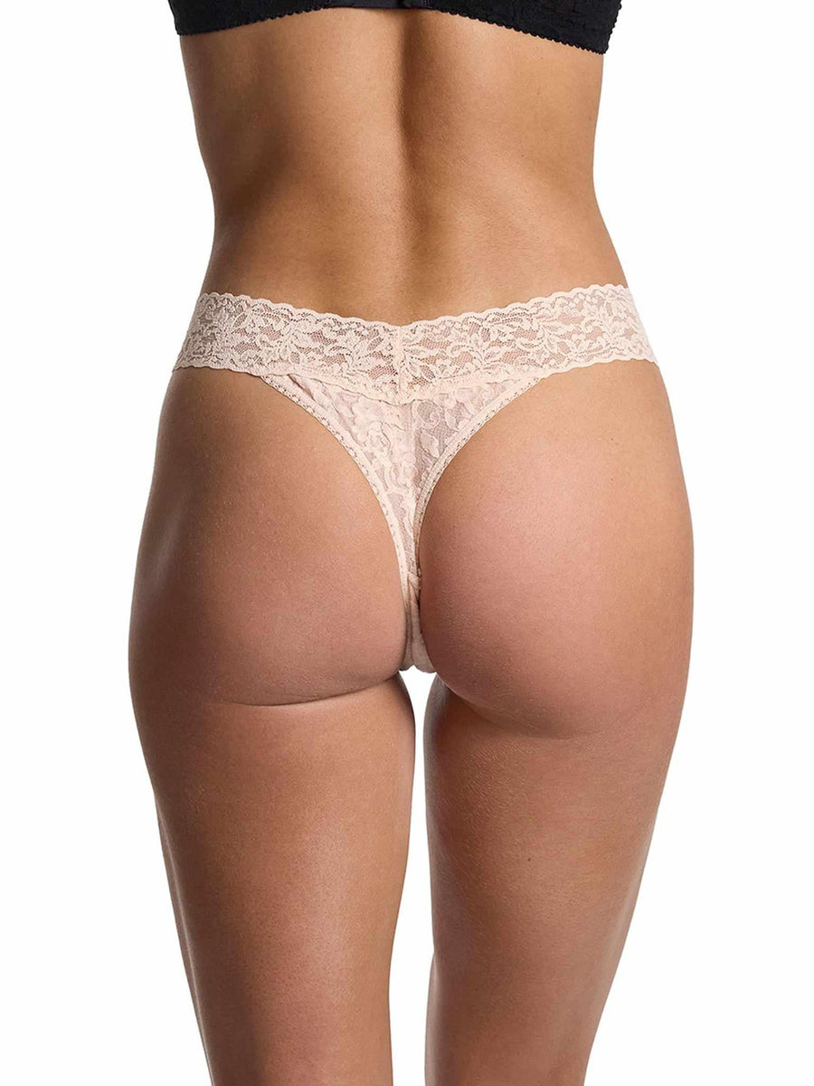 Vanilla Signature Lace® Original Rise Thong - Back View, No Panty Lines, Stretch Lace | Hanky Panky