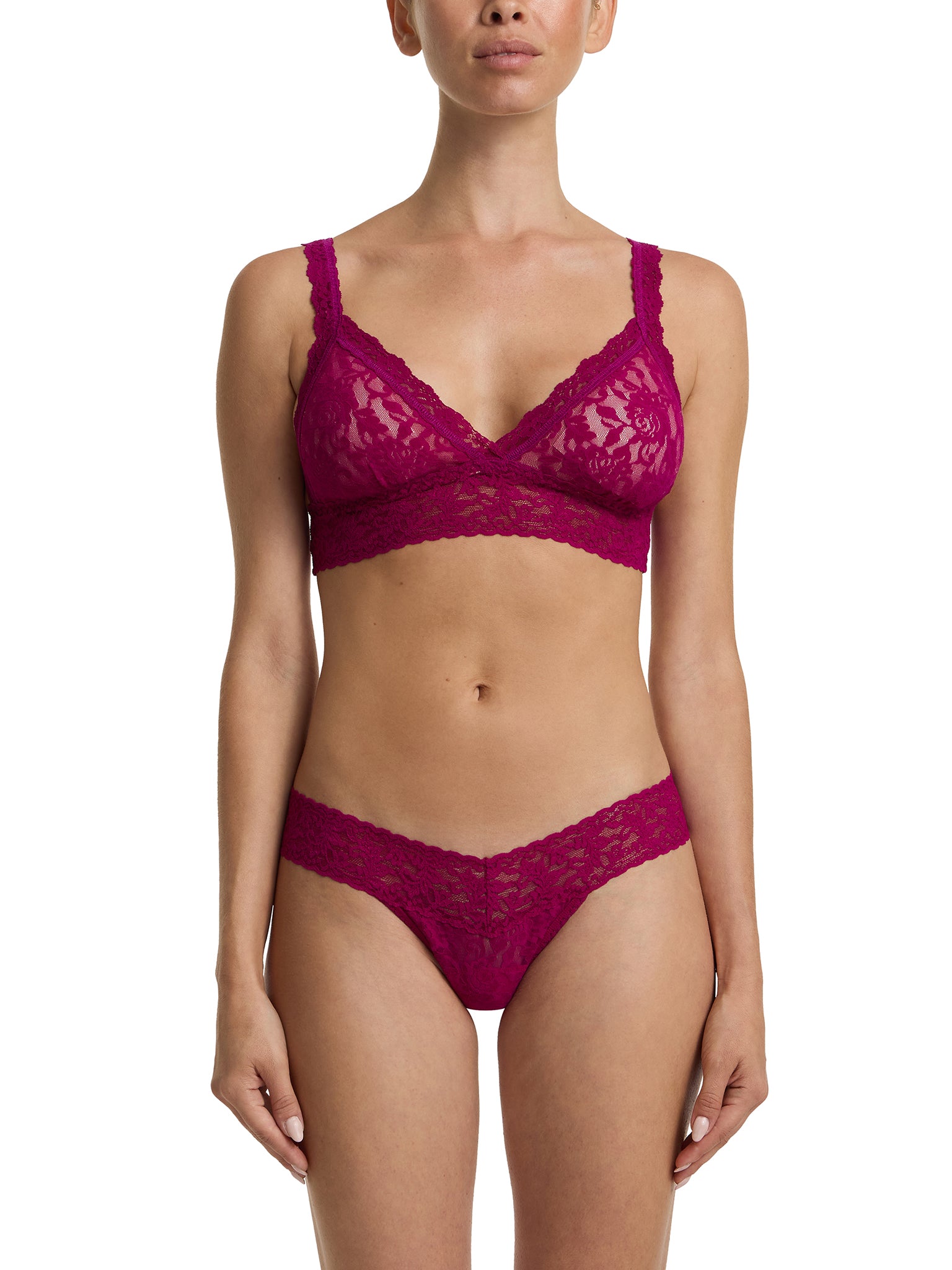 Signature Lace® Padded Crossover Bralette From The Vine Red
