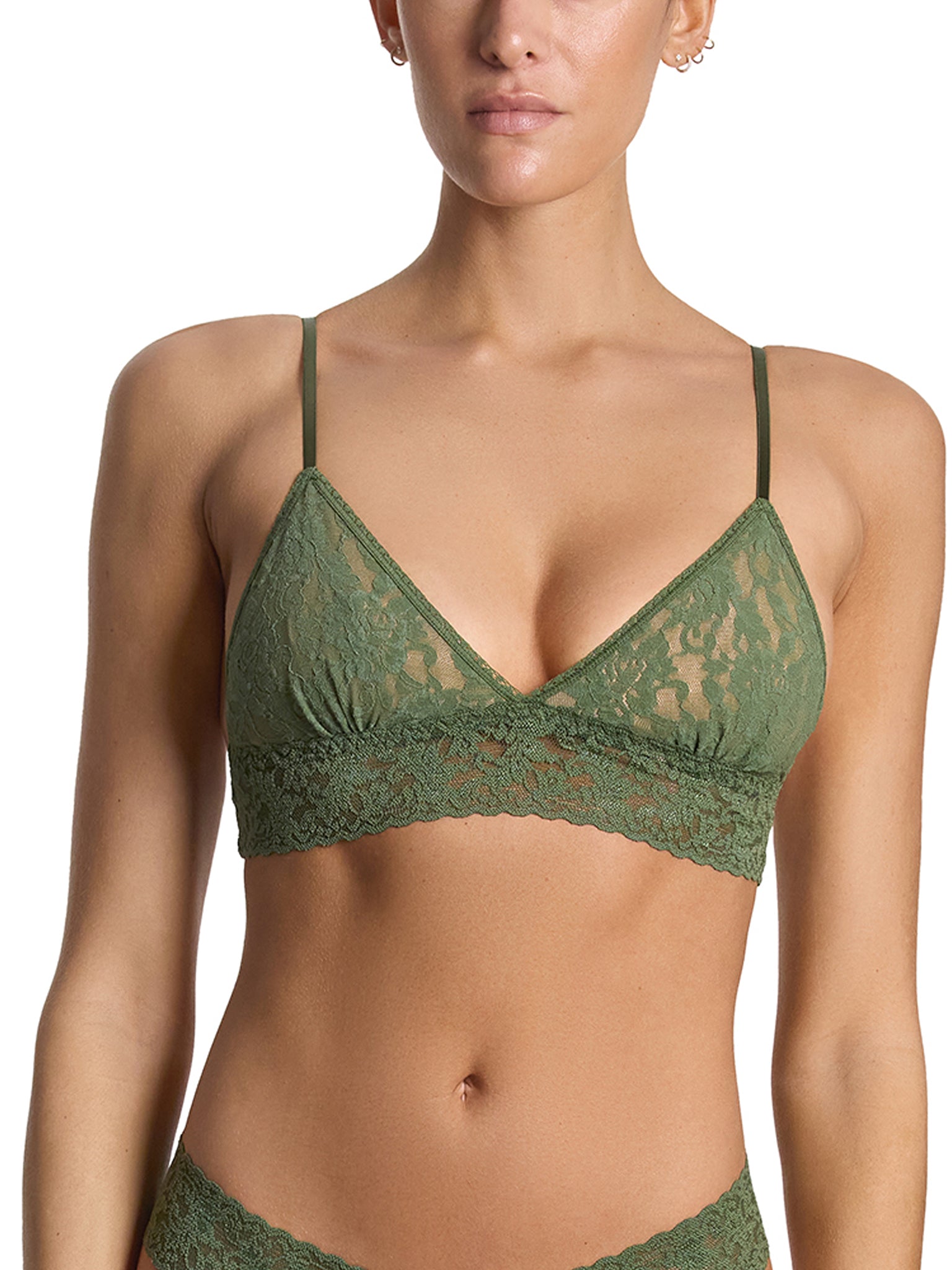 Signature Lace® Padded Triangle Bralette Herb Green Sale