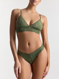 Signature Lace® Padded Triangle Bralette Herb Green Sale