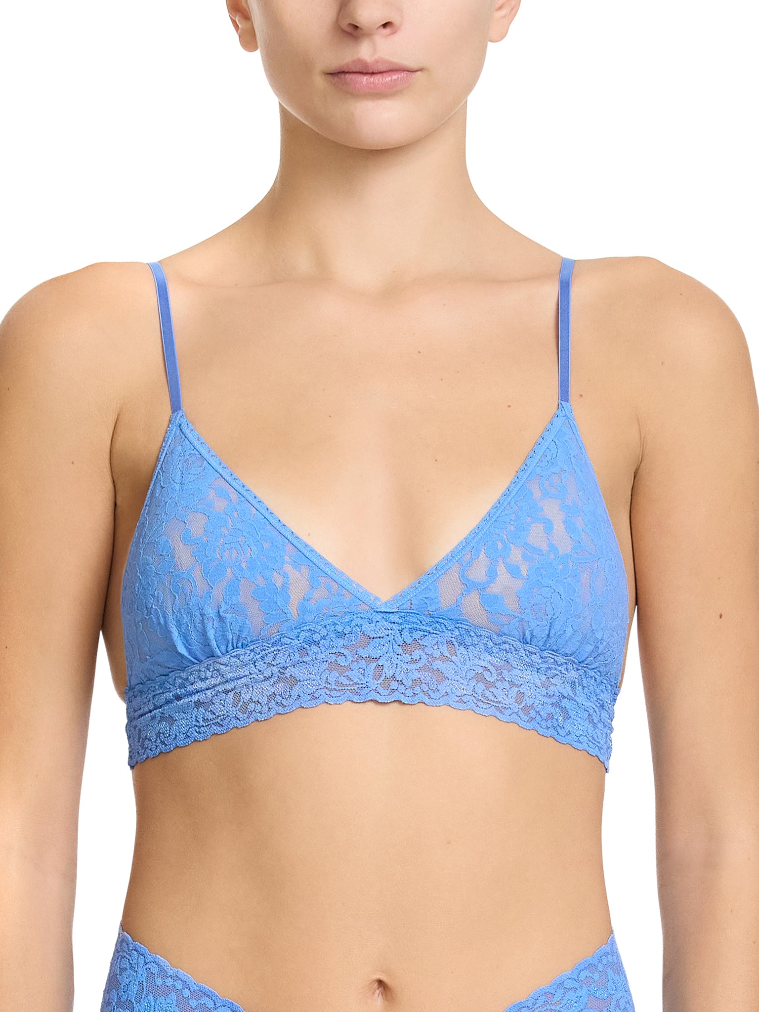 Signature Lace® Padded Triangle Bralette Take The Plunge Blue Sale