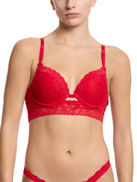 Signature Lace® Plunge Push-Up Bra Red Sale