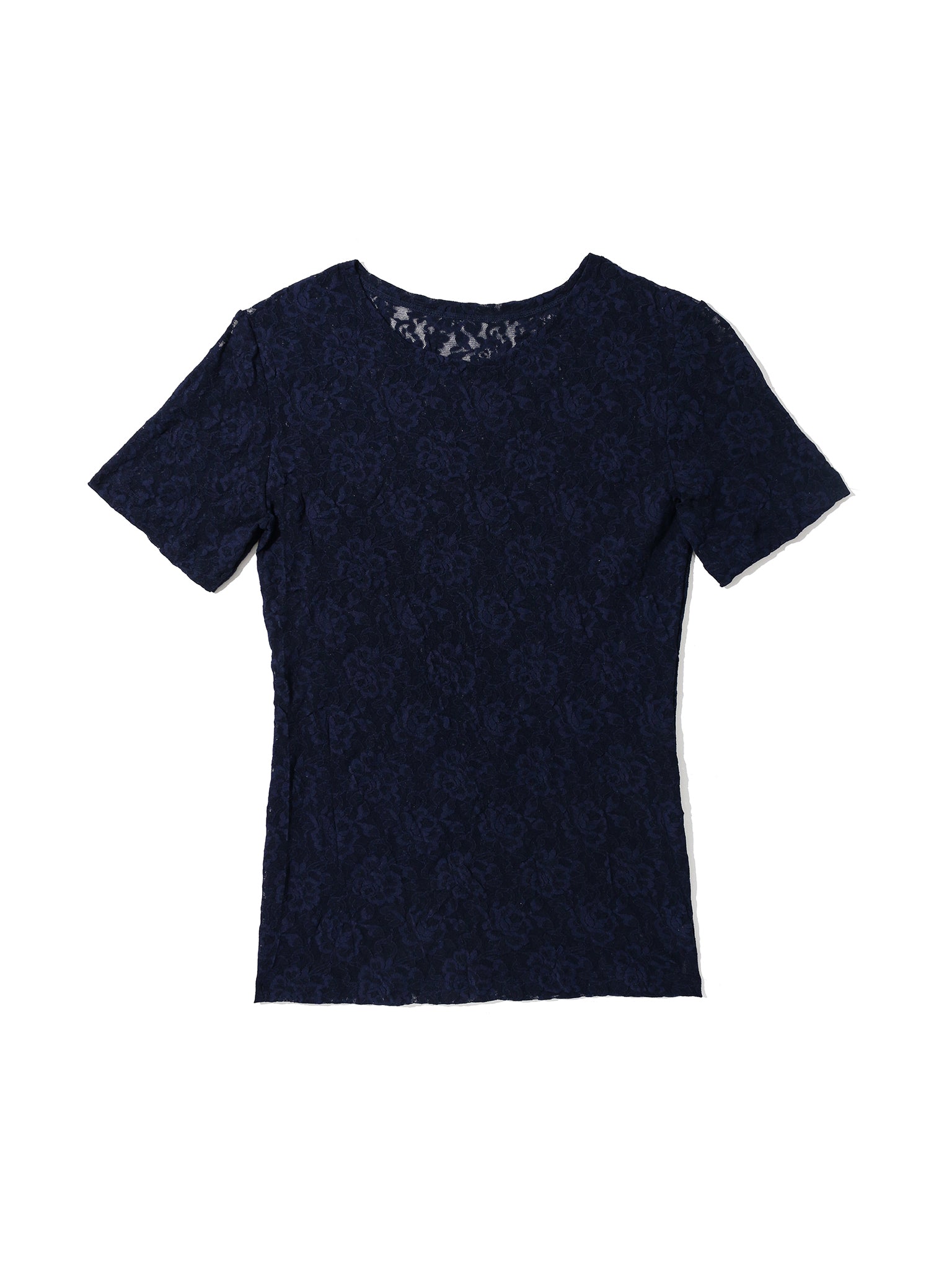 Signature Lace® Short Sleeve Top Navy Sale