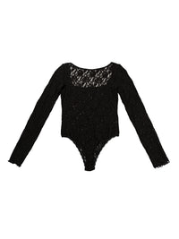 Signature Lace® Square Neck Long Sleeve Bodysuit Black
