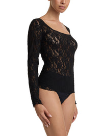 Signature Lace® Square Neck Long Sleeve Top Black