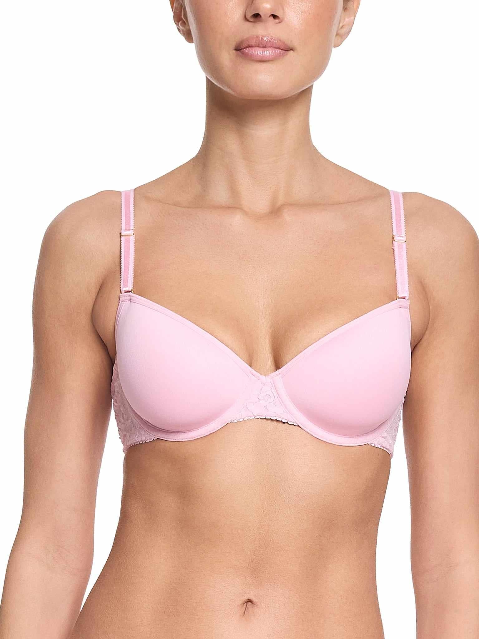 Bliss Pink Signature Lace® T-Shirt Bra - Front View On Model | Hanky Panky