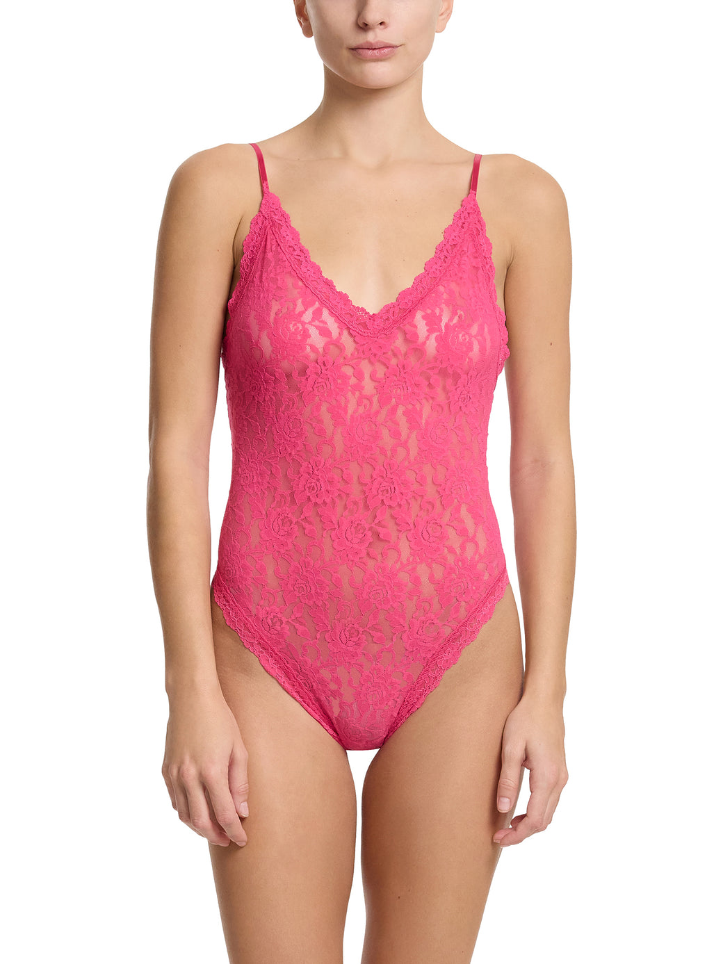 Signature Lace® Thong Back Bodysuit Un-Beet-Able Pink  Black Friday Sale