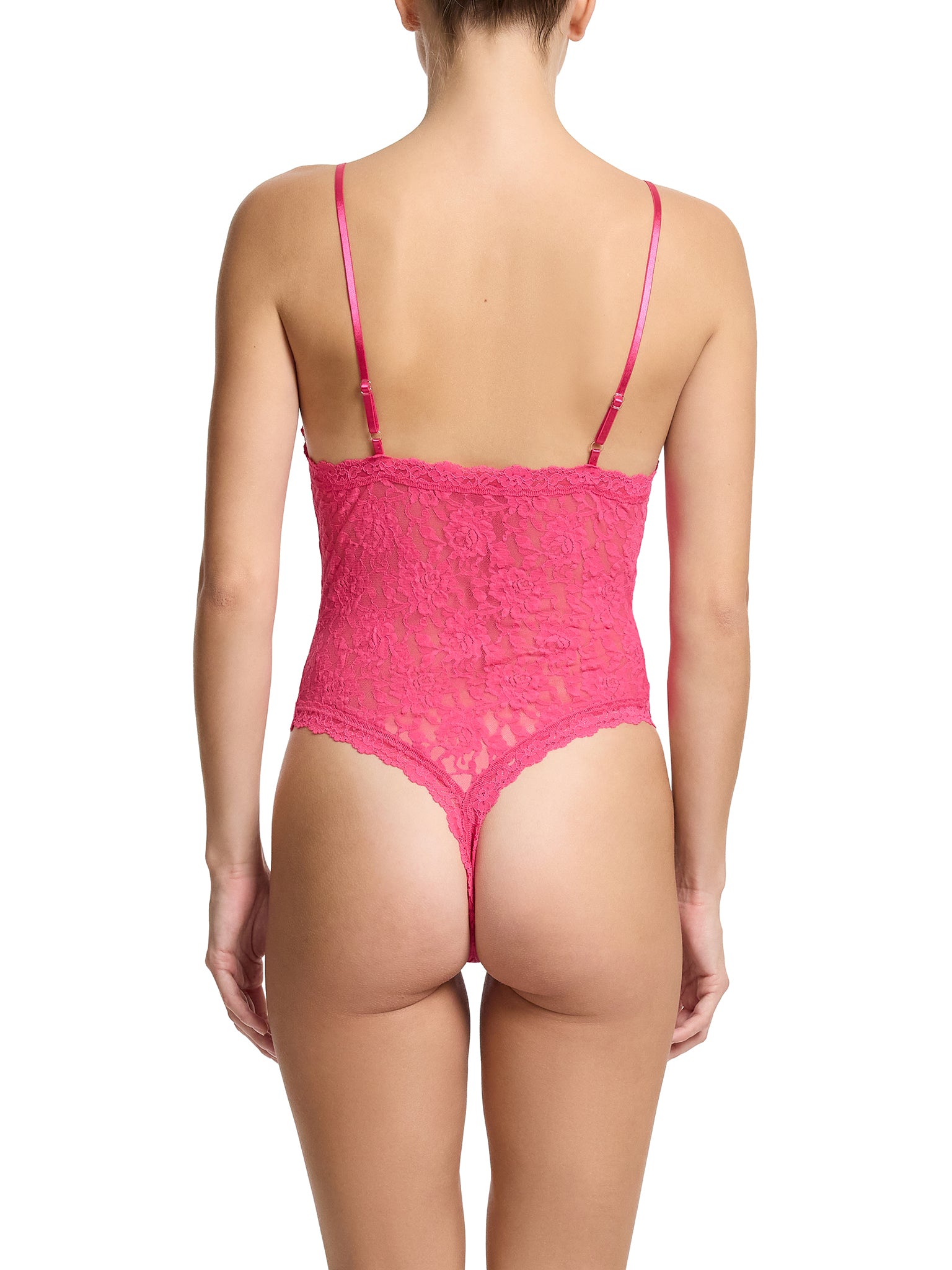 Signature Lace® Thong Back Bodysuit Un-Beet-Able Pink  Black Friday Sale