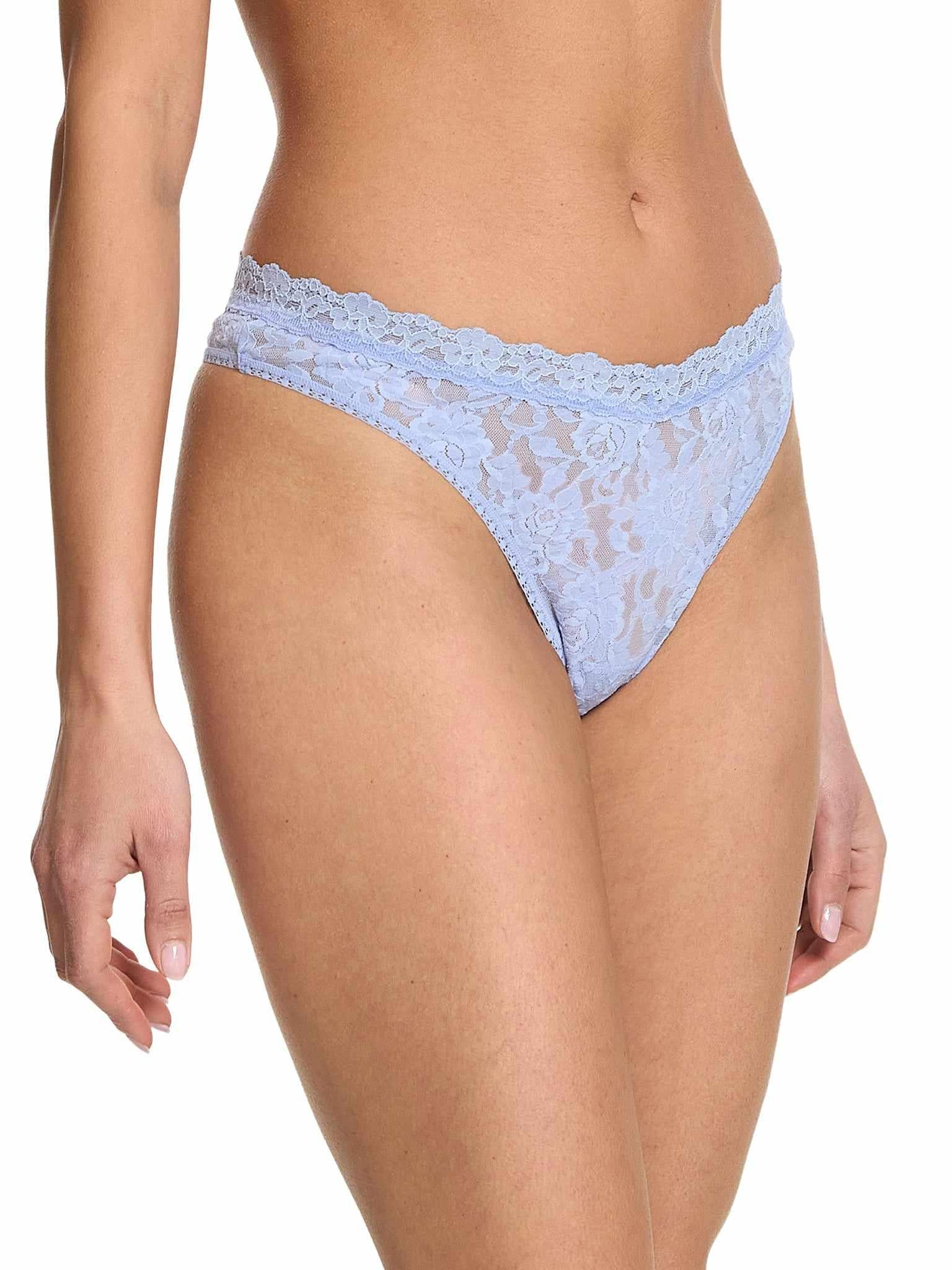 Signature Lace® V-Front High Cut Thong Clarity Blue Sale