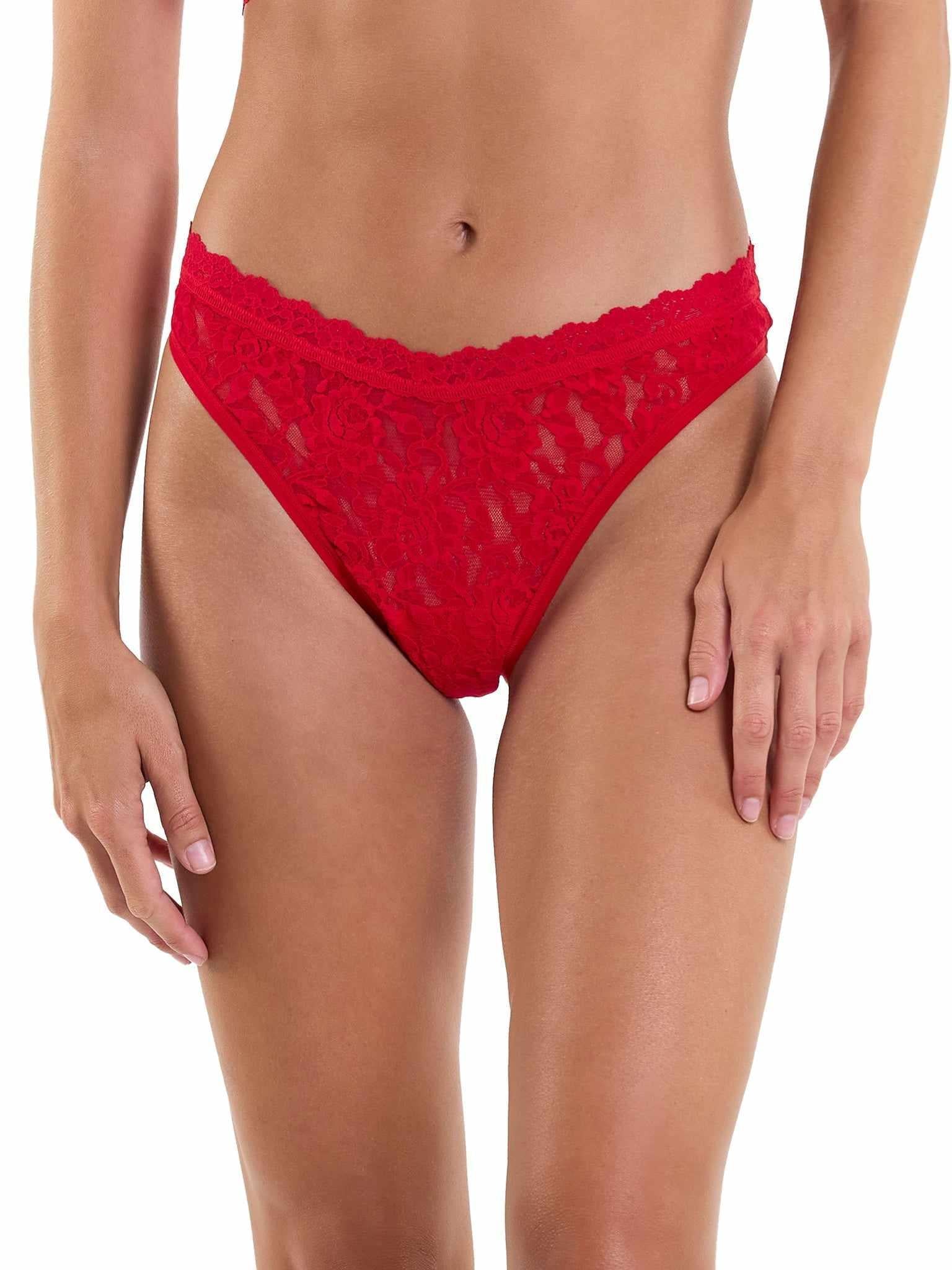 Signature Lace® V-Front High Cut Thong Red Sale