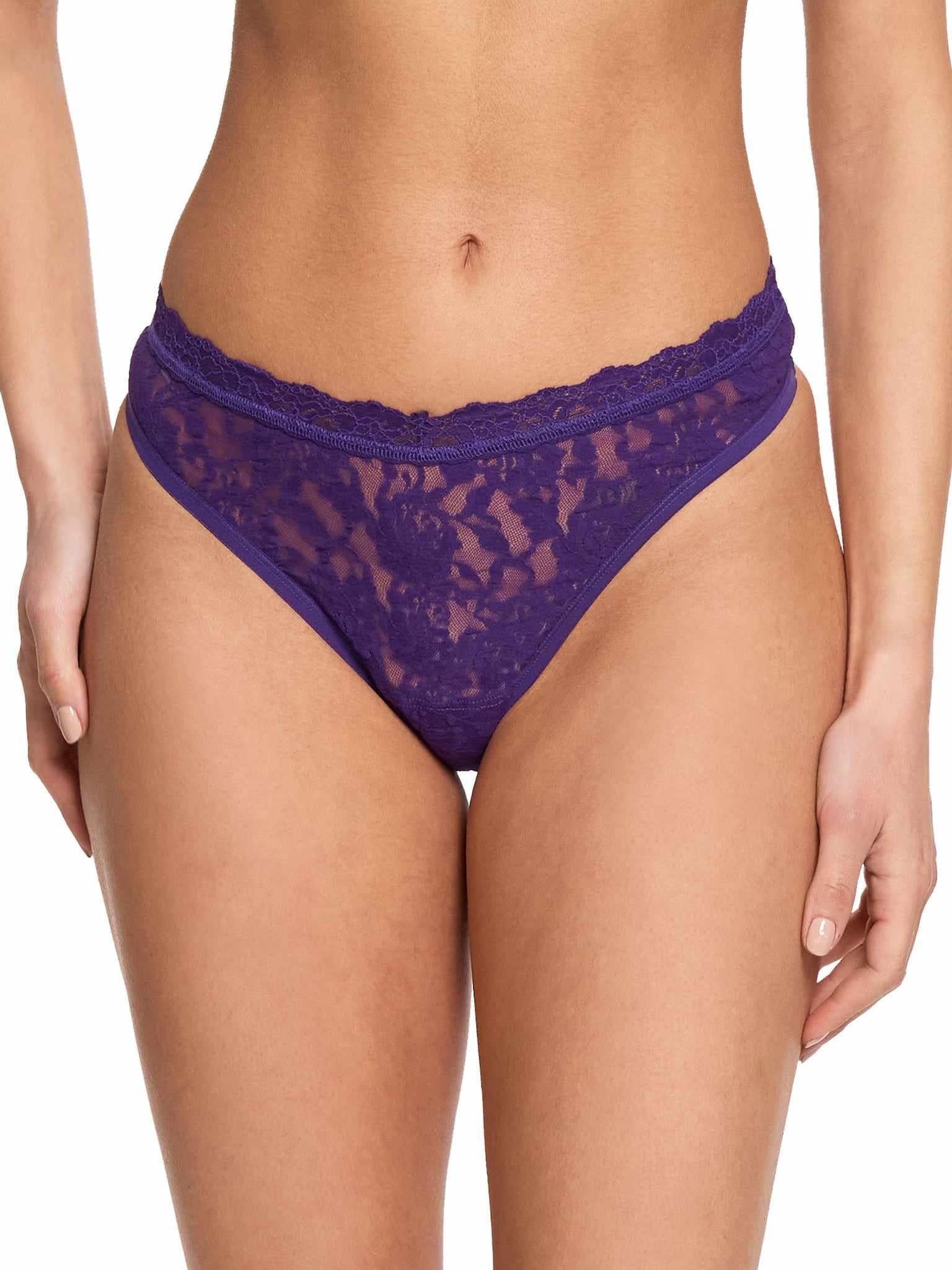 Signature Lace® V-Front High Cut Thong Snow Day Purple Sale