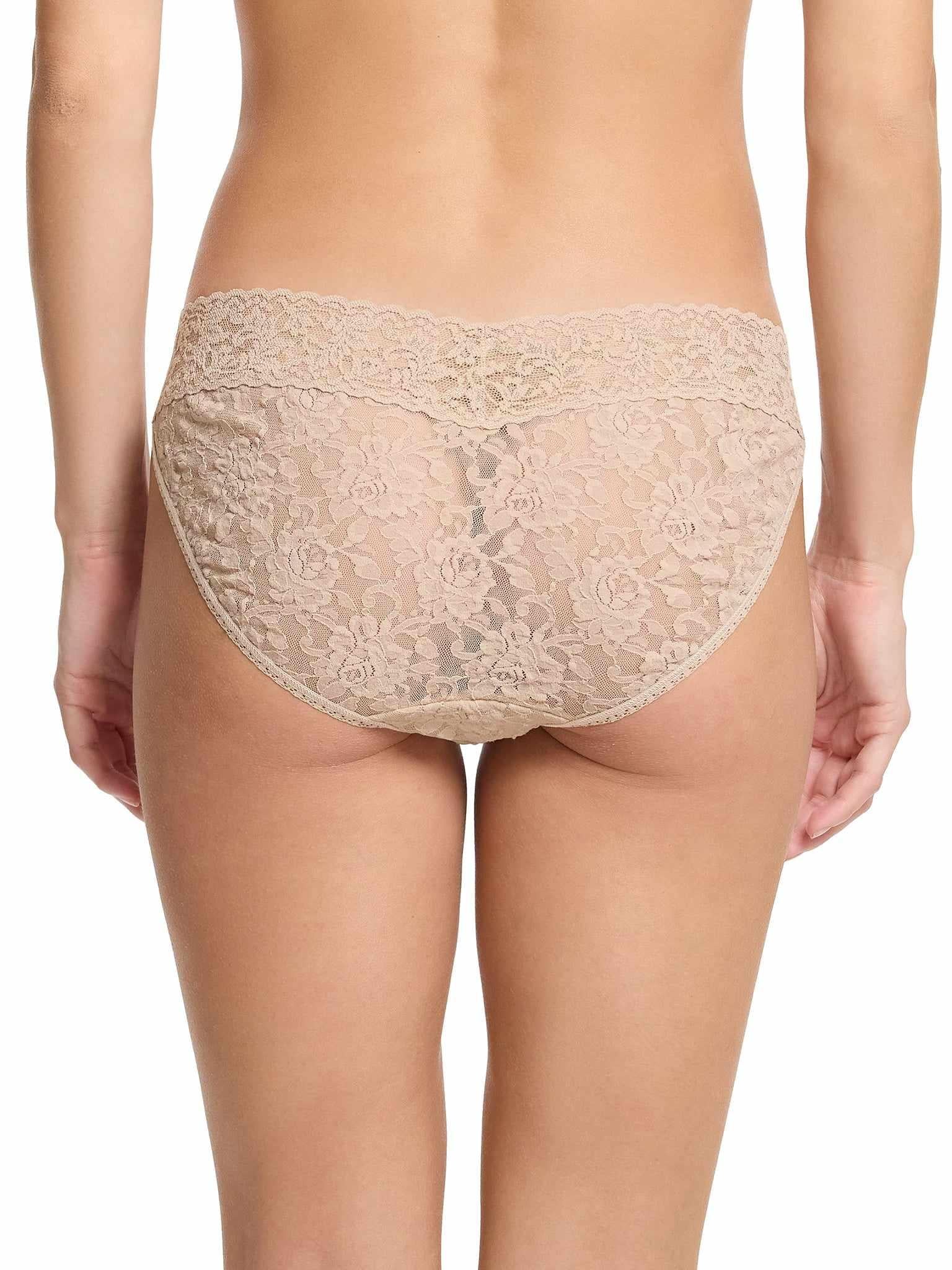 Chai Signature Lace® V-Kini Brief - Full Back View On Model | Hanky Panky