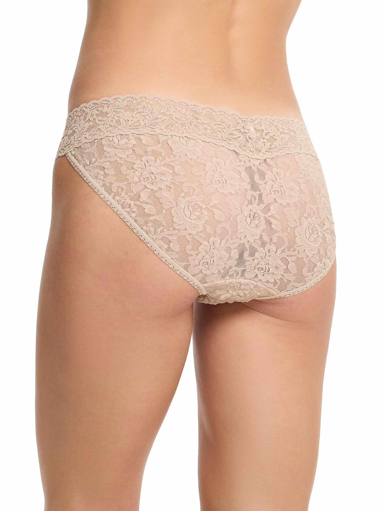 Chai Signature Lace® V-Kini - Angled Back View Showing Lace Coverage On Model | Hanky Panky