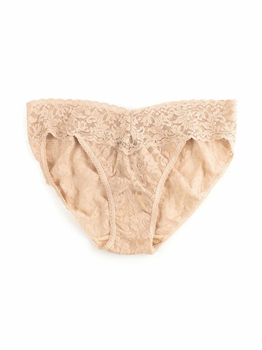 Chai Signature Lace® V-Kini Panty - Flat Lay Showing Stretch Lace & V-Waist Detail | Hanky Panky