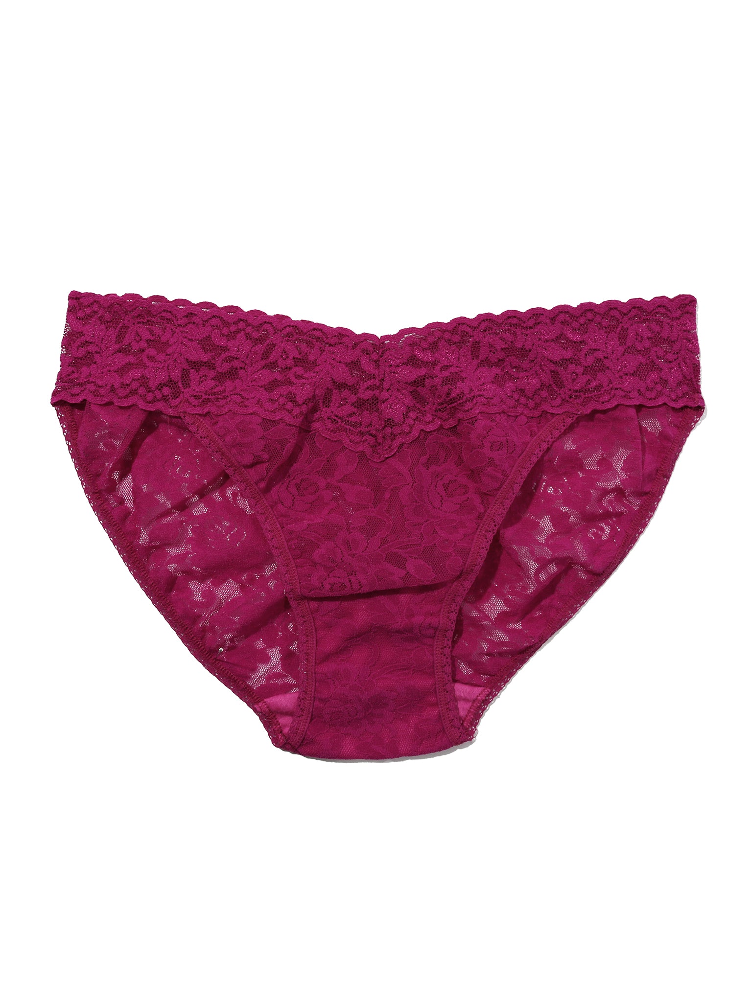 Red lace underwear on a white background